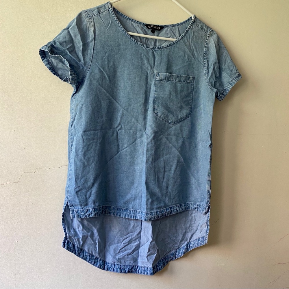 Low- high denim top